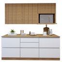 Ver imagem 3 de Cozinha Completa Modulada 4 Peças 6 Portas 4 Gavetas com Rodapé Norten Marrom/Branco/Nature