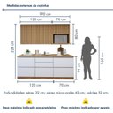 Ver imagem 4 de Cozinha Completa Modulada 4 Peças 6 Portas 4 Gavetas com Rodapé Norten Marrom/Branco/Nature