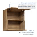 Ver mais imagens de Cozinha Completa Modulada 4 Peças 6 Portas 4 Gavetas com Rodapé Norten Marrom/Branco/Nature