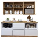 Ver imagem 5 de Cozinha Completa Modulada 4 Peças 6 Portas 4 Gavetas com Rodapé Norten Marrom/Branco/Nature