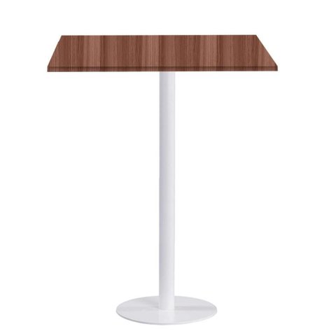 Mesa Pisa Beta Bistrô Fratini 107,50cm (a) Disco Redondo Branco Tampo Mdp Quadrado Walnut 70cm (l)
