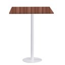 Ver imagem 1 de Mesa Pisa Beta Bistrô Fratini 107,50cm (a) Disco Redondo Branco Tampo Mdp Quadrado Walnut 70cm (l)