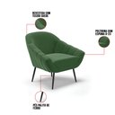 Ver imagem 6 de Kit 2 Poltronas Giovana Suede Pés Palito Ferro - D'Rossi - Verde