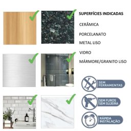 Papeleira Suporte Papel Higiênico de Parede Fixação Adesiva - Wp Connect Cobre - 3