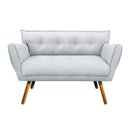 Ver imagem 2 de Kit Namoradeira e 02 Poltronas Anitta Suede Pés Palito - D'Rossi - Cinza