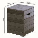 Ver imagem 3 de Banqueta Baú Ripada Madeira Maciça Envernizada Mhm