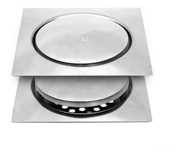 2 Ralos Inteligente Sistema Clic 15x15 Aço Inox Para Banheiro - 1