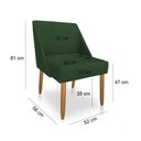 Ver imagem 7 de Kit 08 Cadeiras Poltona Juliana Suede Verde Pés Palito Castanho - Pallazio