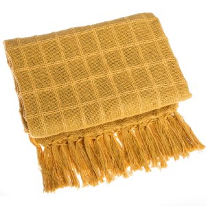 Manta para Sofa ou Peseira Algodao Diversas Cores 1.80x1.20m - Mostarda