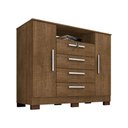 Ver imagem 3 de Kit Cômoda 2 Portas 4 Gavetas com Cairo 2 Portas Malbec