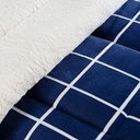 Ver imagem 2 de Coberdrom Cobertor Brooklyn Solteiro Sherpa Manta Flannel Quadriculado - Azul Marinho