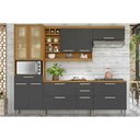 Ver imagem 3 de Cozinha Modulada Nesher Burguesa Premium 5 Peças (2AÉREOS+2BALCÕES+1PANELEIRO) C6P56 Freijo/
