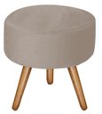 Ver imagem 3 de Puff Decorativo Redondo para Sala Quarto Suede Bege Madelina Decor
