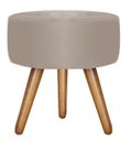 Ver imagem 2 de Puff Decorativo Redondo para Sala Quarto Suede Bege Madelina Decor