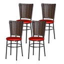 Ver imagem 1 de 4 Cadeiras para Mesa Preta Hawai Avelã:vermelho