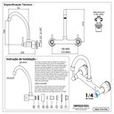 Ver imagem 2 de TORNEIRA MISTURADOR COZINHA PAREDE GRAFITE 3368 C29