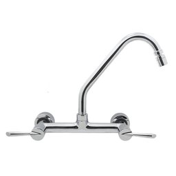 Torneira Misturador Cozinha Parede Arejador Articulado 1/4 Volta Metal Cromado - 2