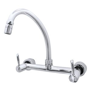 Torneira Misturador Cozinha Parede Arejador Articulado 1/4 Volta Metal Cromado