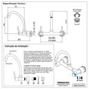 Ver imagem 2 de Torneira Misturador Cozinha  Arejador Articulado  Bica Móvel  até 70º C  ¼v