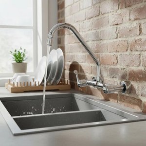 Torneira Pia Misturador Cozinha Parede Bica Móvel Cromado