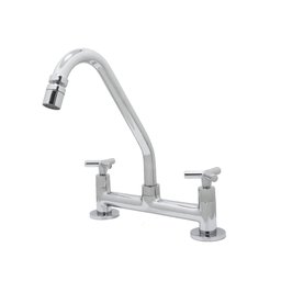 Torneira Misturador Cozinha Bancada Cromado Tubo Bica Móvel com Arejador Articulável Luxo - 1