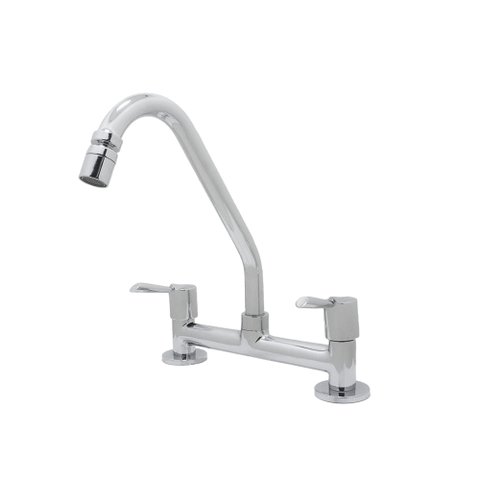 Torneira Misturador Cozinha Mesa Bica Móvel com Arejador Articulado Metal Cromado Luxo