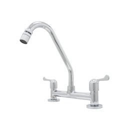 Torneira Misturador Cozinha Bancada Bica Móvel com Arejador Articulável Cromado Luxo - 1