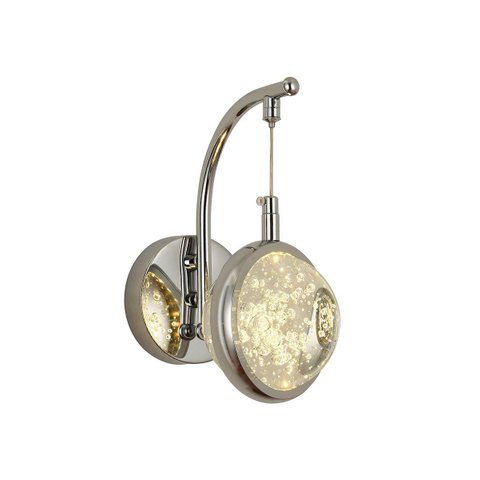 Arandela 12×20cm 7w 3000k 700lm Bivolt Metal Cromado + Cristal
