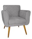 Ver imagem 2 de Kit 02 Poltronas Decorativa Sala Recepção Em Tressê Isabella Suede Cinza- LM DECOR