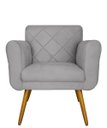 Ver imagem 3 de Kit 02 Poltronas Decorativa Sala Recepção Em Tressê Isabella Suede Cinza- LM DECOR