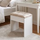 Ver imagem 1 de Banqueta Camarim Plus Estofada Assento Macio para Penteadeira Quarto Maquiagem - Branco