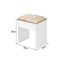 Ver imagem 3 de Banqueta Camarim Plus Estofada Assento Macio para Penteadeira Quarto Maquiagem - Branco