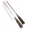 Conjunto Faca 8 Polegadas - Aço Inox - Cabo Rabo de Tatu e Bainha em Couro - Facas Gaúchas - 1