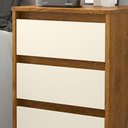 Ver imagem 5 de Kit 2 Mesas de Cabeceira Wood - Mdp 3 Gavetas Corrediças Metálicas Freijó-off White - Movelove