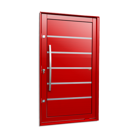 Porta Pivotante Alumínio Lambril Premium c/Pux.e.Elite Vermelho 216x150 Brimak