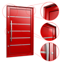 Ver imagem 3 de Porta Pivotante Alumínio Lambril Premium c/Pux.e.Elite Vermelho 216x150 Brimak