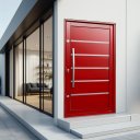 Ver imagem 2 de Porta Pivotante Alumínio Lambril Premium c/Pux.e.Elite Vermelho 216x150 Brimak