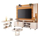 Ver imagem 2 de Estante Home Theater Virtus Cinamomo Off White com Mesa de Centro Sky com Tampo de Vidro e Aparador