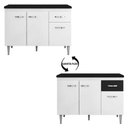 Ver imagem 2 de Balcão Cozinha Gabriela 120cm com Pés 3 Portas 1 Gaveta - Moveis Leartam