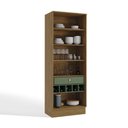Ver imagem 3 de Cristaleira Armario de Cozinha 2 Portas 80cm Botanic Nogueira/Verde Oliva - Kappesberg