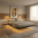 Ver imagem 1 de Cama Flutuante Casal com LED Lara Preto