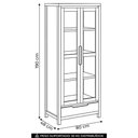Ver imagem 6 de Cristaleira Floris 2 Portas 3 Prateleiras Madeira Maciça com Iluminação Marrom Mpozenato 80cm
