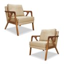 Ver imagem 1 de Kit 2 Poltronas Decorativa Ana para Sala de Estar Linho Dourado - Montanaris Decor