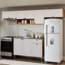 Ver imagem 1 de Cozinha Modulada 4 Peças em MDF com Detalhe Americano Frizz Branco/Cinamomo Fosco