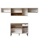 Ver imagem 4 de Cozinha Modulada 4 Peças em MDF com Detalhe Americano Frizz Branco/Cinamomo Fosco
