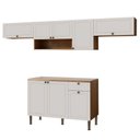 Ver imagem 2 de Cozinha Modulada 4 Peças em MDF com Detalhe Americano Frizz Branco/Cinamomo Fosco