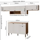 Ver imagem 3 de Cozinha Modulada 4 Peças em MDF com Detalhe Americano Frizz Branco/Cinamomo Fosco
