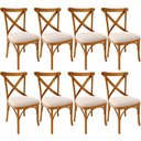 Ver imagem 1 de Kit 08 Cadeiras para Sala de Jantar e Estar Living Estofada Ávila L02 Suede Bege - Lyam