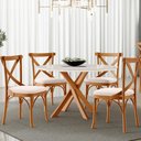 Ver imagem 2 de Kit 08 Cadeiras para Sala de Jantar e Estar Living Estofada Ávila L02 Suede Bege - Lyam