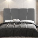 Ver imagem 2 de Cabeceira Cama Box Casal Queen Size Amber 160cm Estofada Sintético Cinza - Desk Design